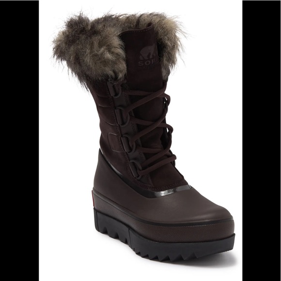NWT SOREL Joan Of Arctic Next Faux Fur Waterproof Snow Boot In Blackened Brown - Picture 8 of 10